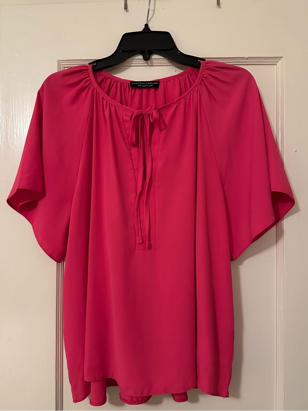 Dorothy Perkins Hot Pink Tie-Neck Blouse